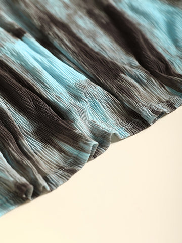 Women Summer Vintage Ink-print Pleat Skirt