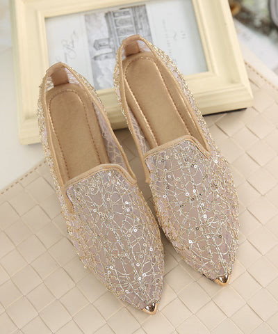 Neu Mode Blau Atmungsaktive aushöhlen Flache Schuhe Spitz