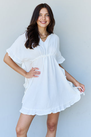 Strandkleid mit Rüschen in voller Größe, Weiß