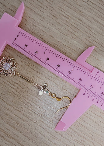 Chic Golden Sunflower Zircon Long Drop Earrings
