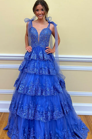 [Copy]Mermaid Silver Spaghetti Straps Corset Prom Dress with Appliques