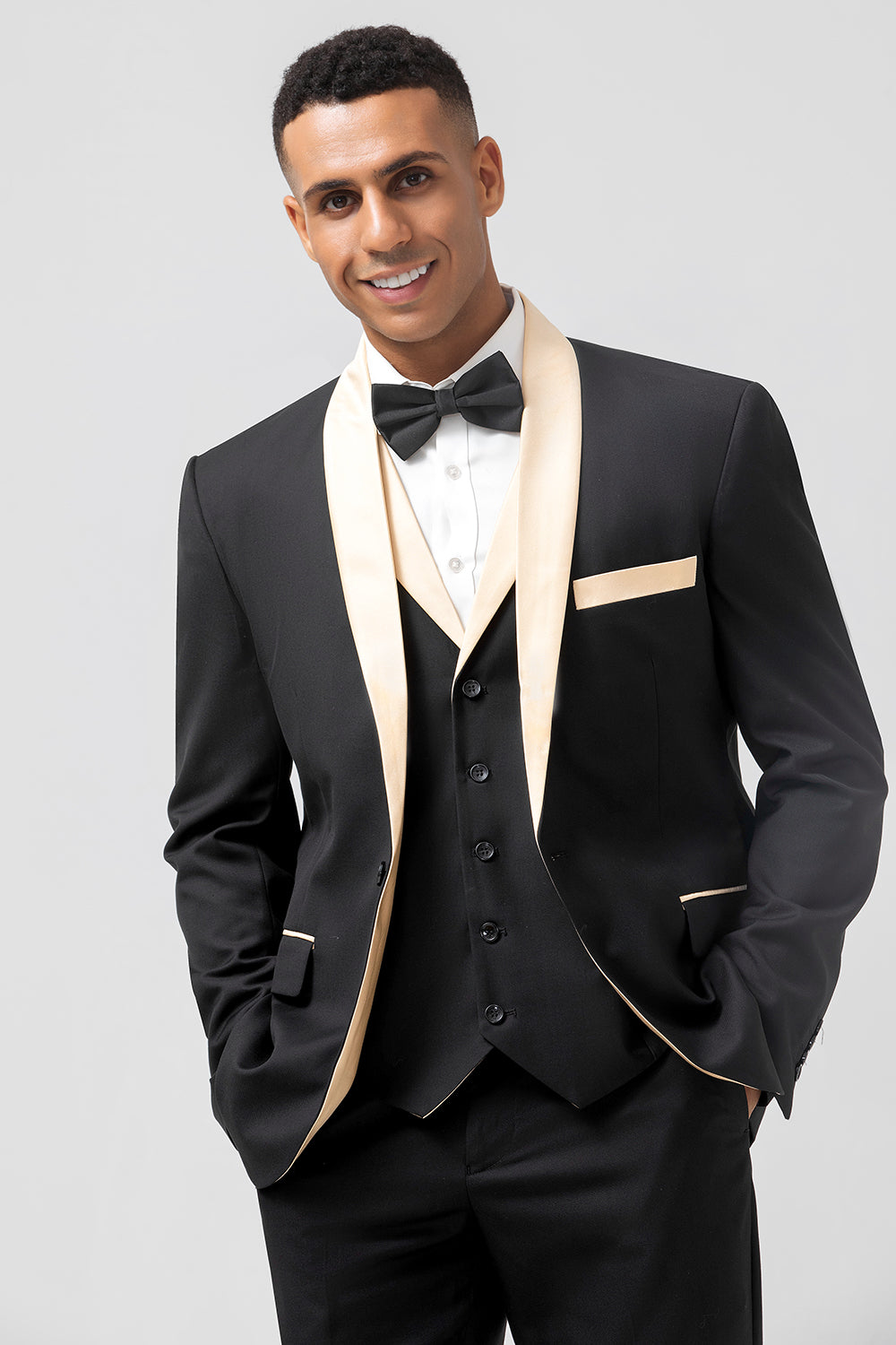 Black Shawl Lapel 3 Pieces Formal Prom Men's Suits