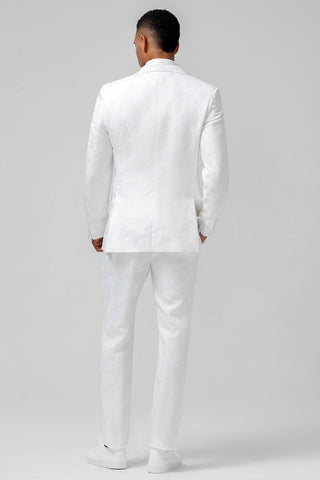 White Peak Lapel Double Breasted 2 Pieces Formal Men's Suits