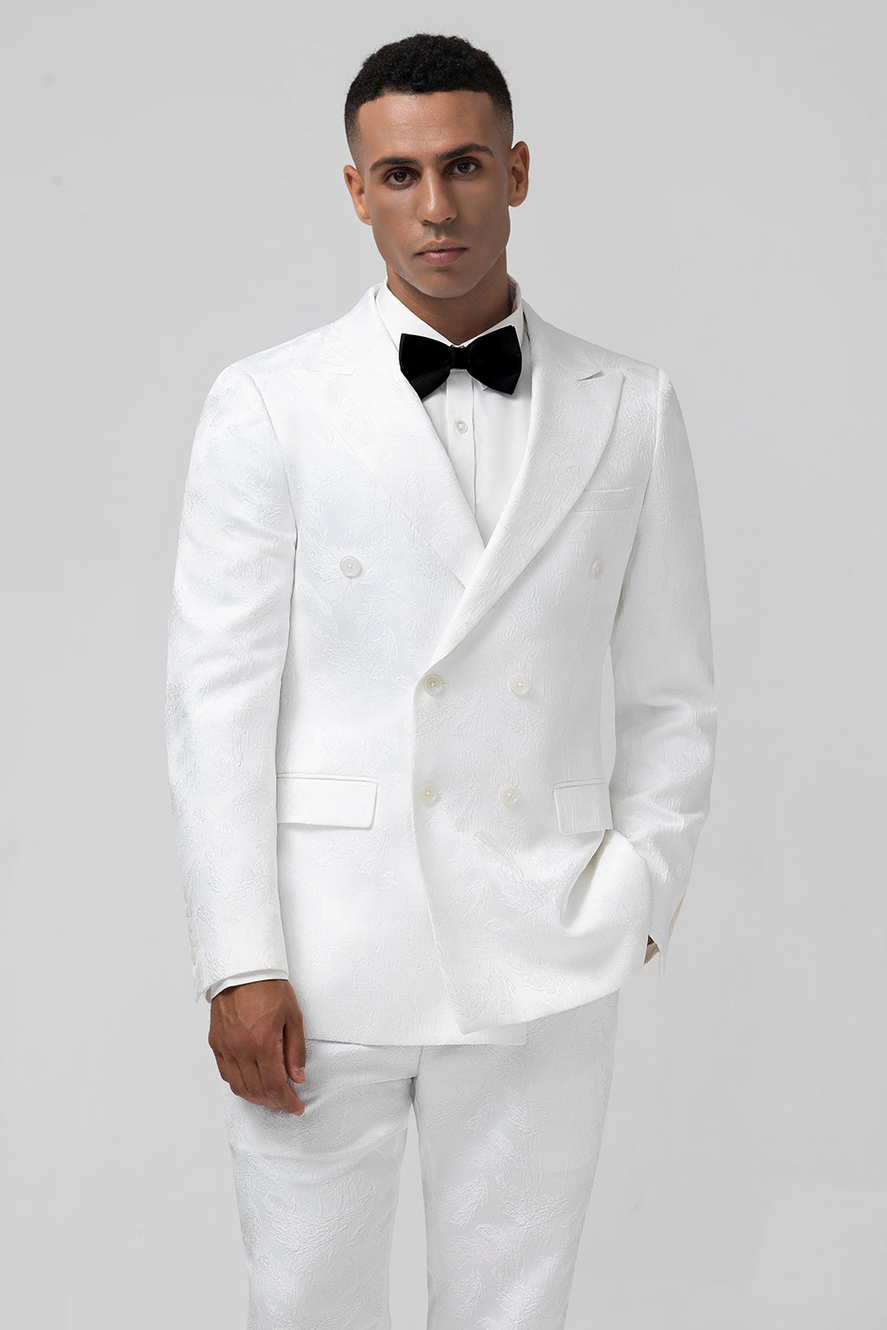 White Peak Lapel Double Breasted 2 Pieces Formal Men's Suits