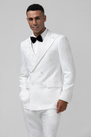 White Peak Lapel Double Breasted 2 Pieces Formal Men's Suits