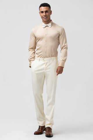 Ivory Peak Lapel Pinstripe 2 Pieces Formal Men's Suits