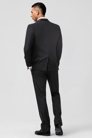 Black Shawl Lapel Slim Fit 3 Pieces Formal Prom Men's Suits
