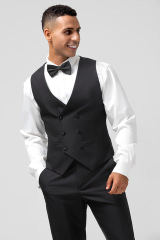 Black Shawl Lapel Slim Fit 3 Pieces Formal Prom Men's Suits