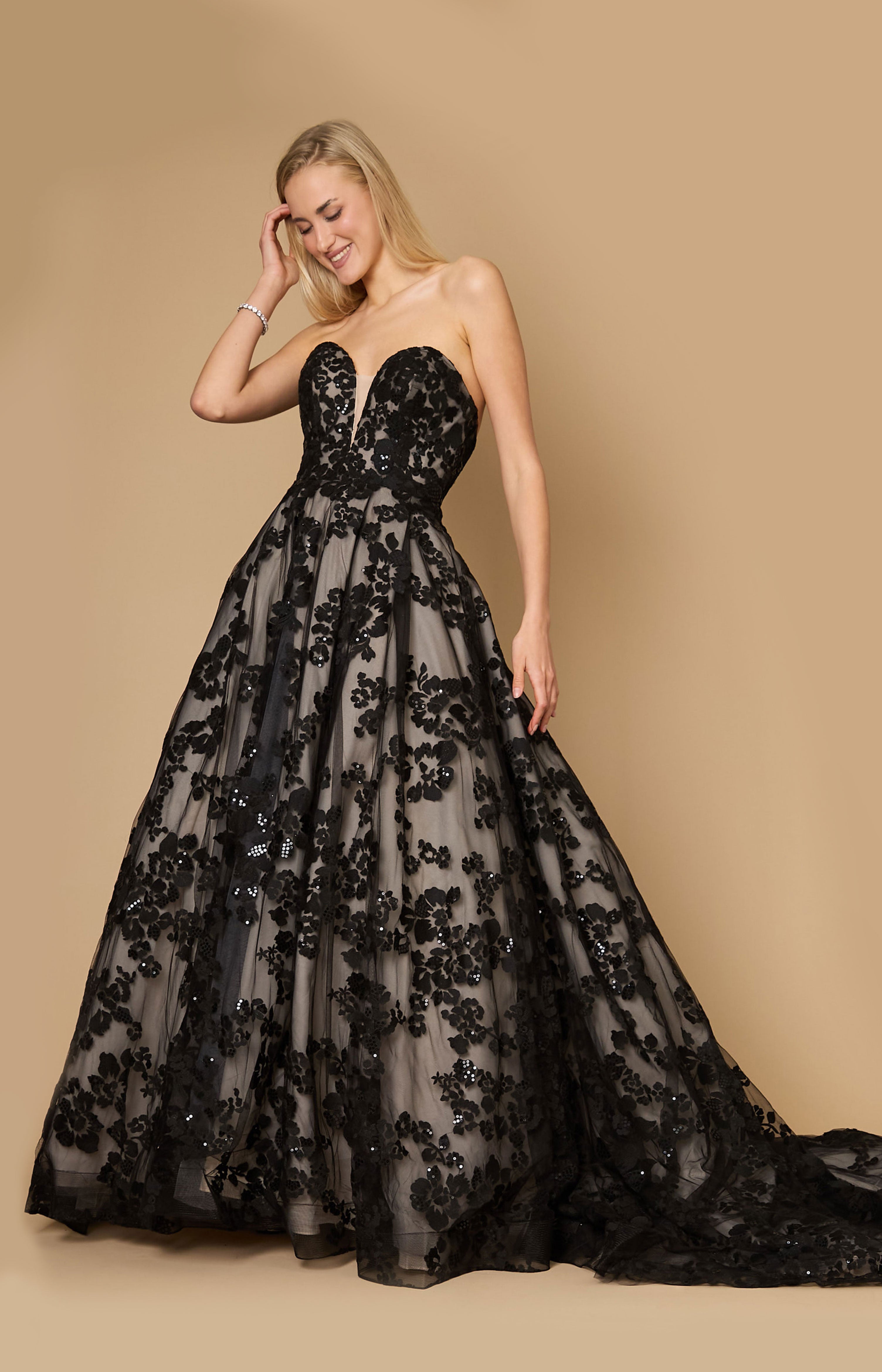 Wedding Dresses Long Lace Black Wedding Dress Black