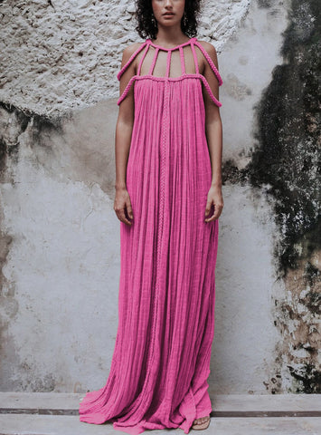 Freizeit-Kleid mit Kordelzug, mehrfarbig, für den Urlaub, locker sitzendes Modekleid