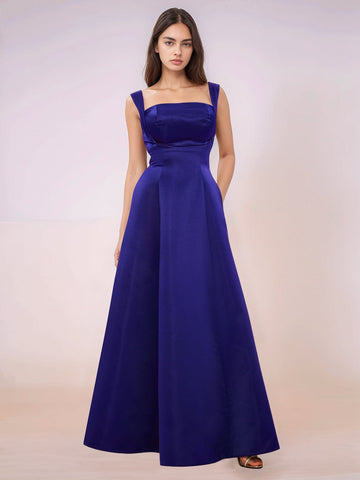 Elaborate Bow Back Satin Bridesmaid Dress With Pocket