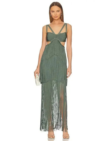 Fransen Party Street Damen Kleid Bankett Bandage Kleid