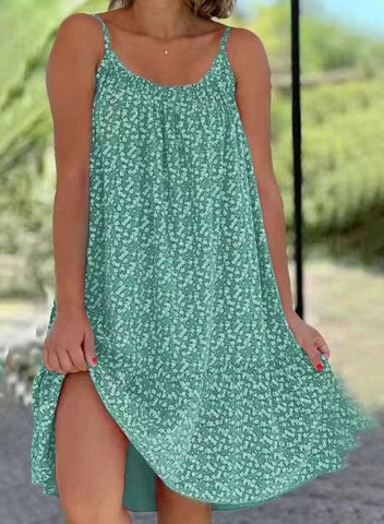 Loose Fit Kleid mit Blumenmuster und Trägern für Damen