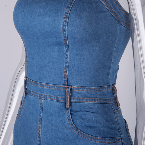 Trägerloses Jeanskleid für Damen, elegantes Sommerkleid, sexy Party-Jeanskleid, figurbetonte Kleider, lässige Clubwear, Vestido Jeans