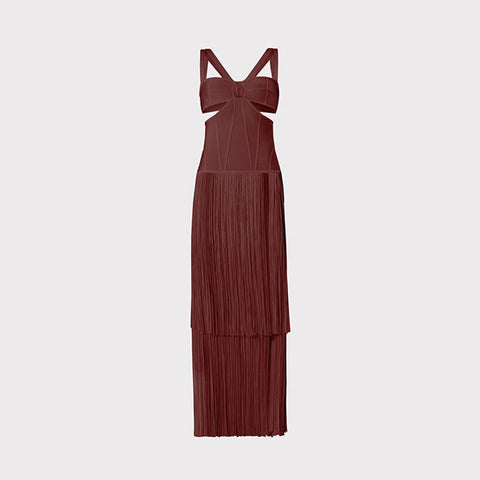 Suspenders, Fringe, Party Club, Street Socialite Elegant Bandage Dress