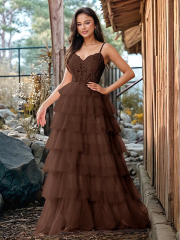 Embroidery Floral Sheer Ball Gown Prom Dress With Ruffle