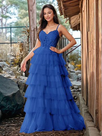 Embroidery Floral Sheer Ball Gown Prom Dress With Ruffle