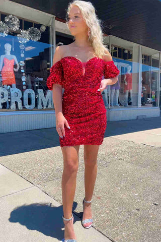 Figurbetontes Homecoming-Kleid mit Herzausschnitt und Pailletten