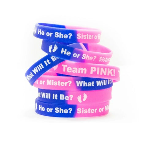 Gender Reveal Party Bracelets (12 Pack)