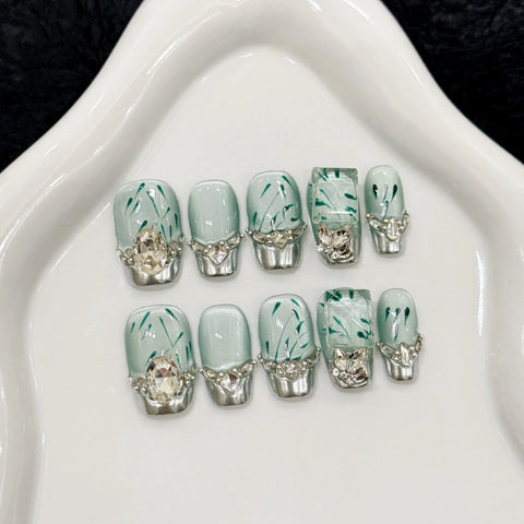 Manufacturer Short Cat-eye Nail, Handmade Acrylic Press on Nails