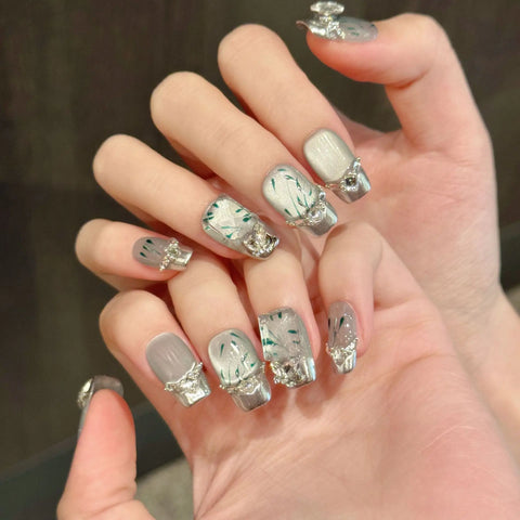 Manufacturer Short Cat-eye Nail, Handmade Acrylic Press on Nails