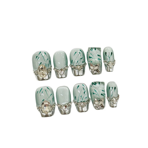 Manufacturer Short Cat-eye Nail, Handmade Acrylic Press on Nails