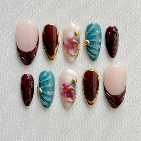 Hot SaleFashion DyeingHandmade Artificial Gel Nail Press-On Nails