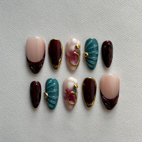 Hot SaleFashion DyeingHandmade Artificial Gel Nail Press-On Nails