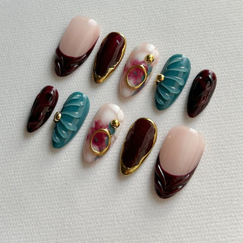 Hot SaleFashion DyeingHandmade Artificial Gel Nail Press-On Nails