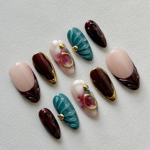 Hot SaleFashion DyeingHandmade Artificial Gel Nail Press-On Nails