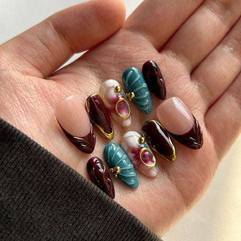 Hot SaleFashion DyeingHandmade Artificial Gel Nail Press-On Nails