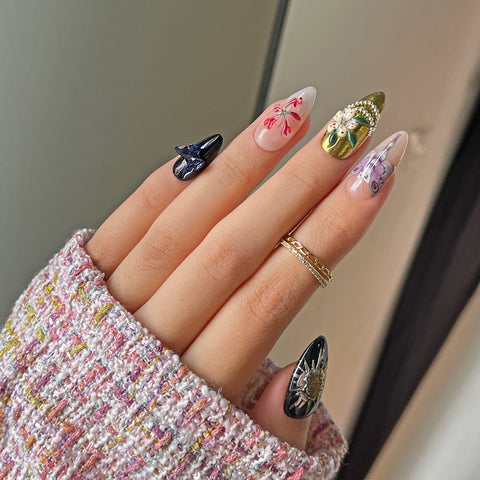 NewCharm Miss's Press On Nails 10 Pcs 3D Salon DesignCarefully designed pure handmade press-on gel nails