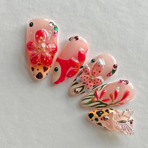 Hot SaleHandmade Medium Almond Press On NailsHandmade Artificial Gel Nail Press-On Nails