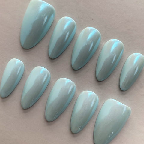 Blue SimplicityCarefully designed pure handmade press-on gel nails