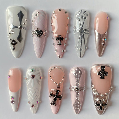 Hot SaleCrossHandmade Artificial Gel Nail Press-On Nails
