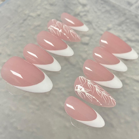 Olive LeafCarefully designed pure handmade press-on gel nails