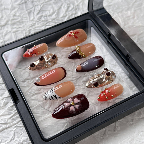 Ophelia's SunsetCarefully designed pure handmade press-on gel nails