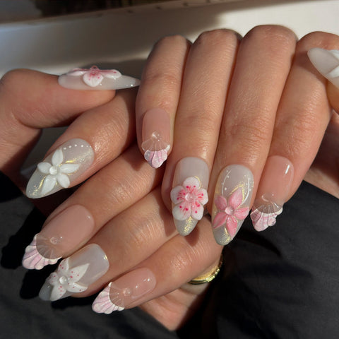 Hot SaleClassic BlossomHandmade Artificial Gel Nail Press-On Nails