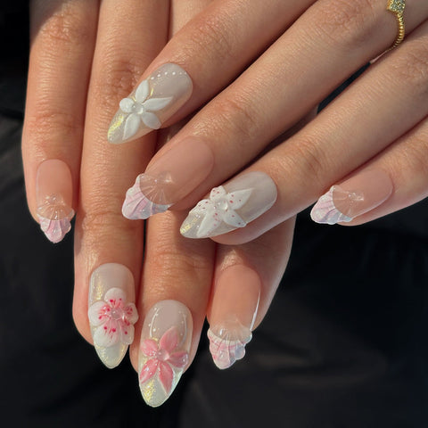 Hot SaleClassic BlossomHandmade Artificial Gel Nail Press-On Nails