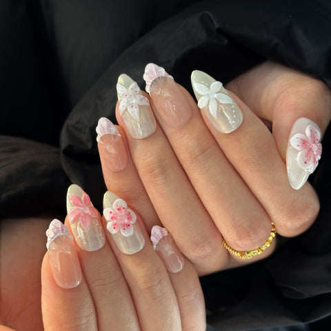 Hot SaleClassic BlossomHandmade Artificial Gel Nail Press-On Nails