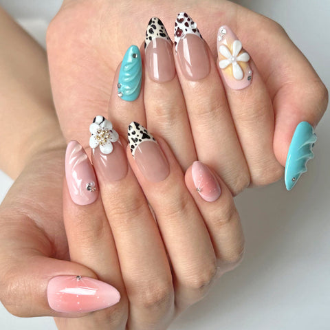 Hot SaleHandmade French Leopard Print NailsHandmade Artificial Gel Nail Press-On Nails