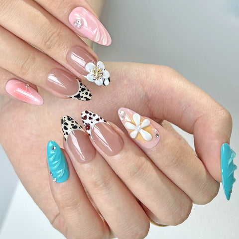 Hot SaleHandmade French Leopard Print NailsHandmade Artificial Gel Nail Press-On Nails