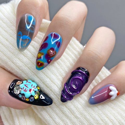 Hot SaleCute PentagramHandmade Artificial Gel Nail Press-On Nails