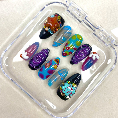 Hot SaleCute PentagramHandmade Artificial Gel Nail Press-On Nails