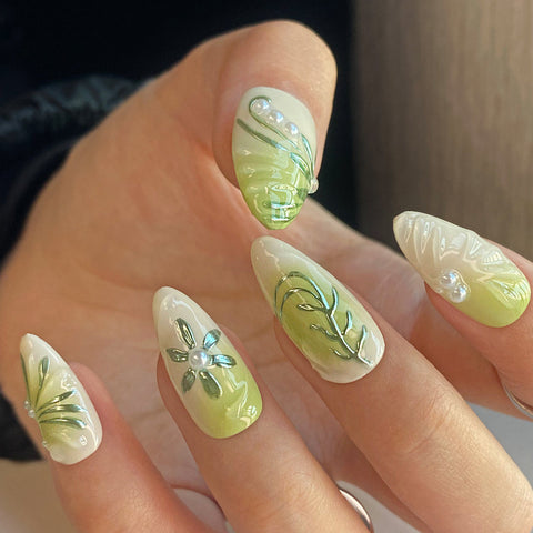 Orchid OasisCarefully designed pure handmade press-on gel nails