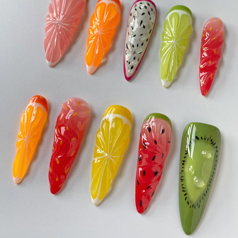 JuicyCarefully designed pure handmade press-on gel nails