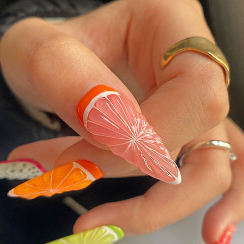 JuicyCarefully designed pure handmade press-on gel nails