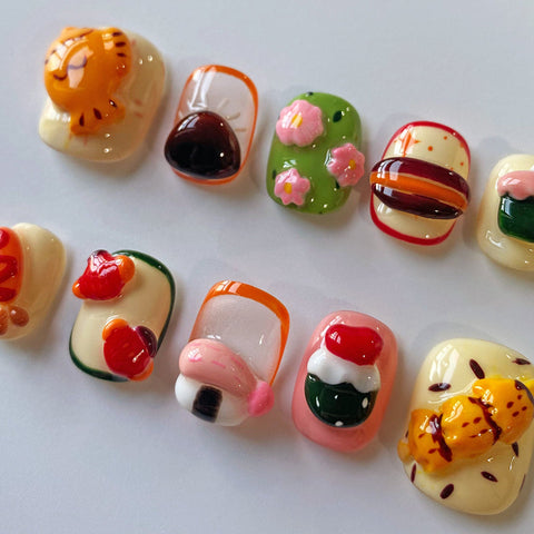 A Sumptuous DinnerCarefully designed pure handmade press-on gel nails