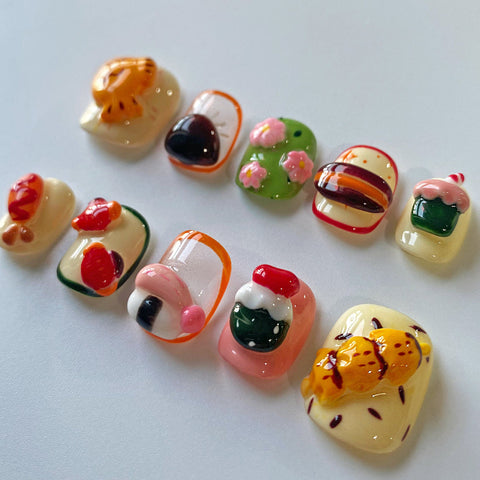 A Sumptuous DinnerCarefully designed pure handmade press-on gel nails