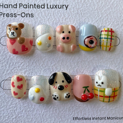 Hot SaleCute PuppyHandmade Artificial Gel Nail Press-On Nails